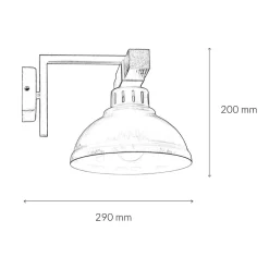 New Luminex Braune Wandleuchte Echt Holz Metall Made in EU E27