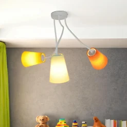Easylight Bunte Deckenlampe 3-flmg Orange Gelb Grün flexibel*Kinder Kinderzimmerlampen|Kinderlampen