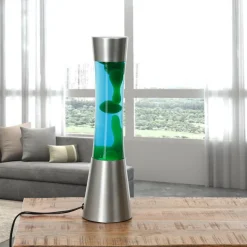 Easylight Bunte Lavalampe Blau Grün mit Schalter H:39cm SANDRO* Retro Lampen|Lavalampen