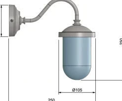 New Laura Suardi Chrom Wandleuchte Messing IP43 Maritim rostfrei