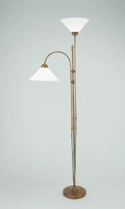 Hot Berliner Messingleuchten Deckenfluter Berliner Messing Glas E27 200 cm blendarm