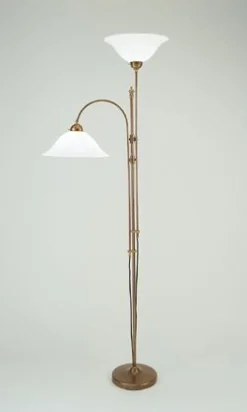 Discount Berliner Messingleuchten Deckenfluter Berliner Messing Glas E27 200 cm elegant