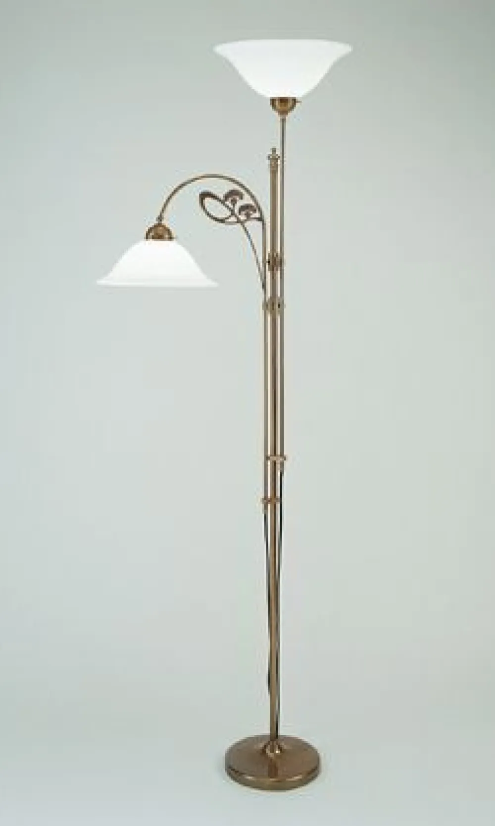 Clearance Berliner Messingleuchten Deckenfluter Glas Berliner Messing E27 200 cm blendarm