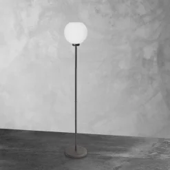 Giovanni Battista Deckenfluter klein 152 cm Messing Glas E27 in Bronze Weiß* Bürolampen|Lampen Aus Aller Welt