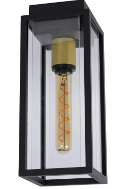 Deckenlampe Außen Glas Metall Schwarz E27 IP54 Terrasse* Deckenleuchten Außen|Metall Lampen