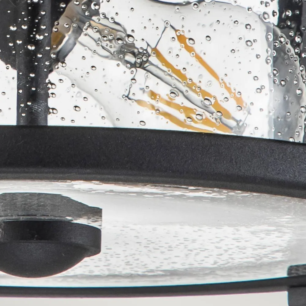 Elstead Deckenlampe außen rund Ø 33 cm Schwarz Transparent IP44* Außenleuchten Antik|Rustikale Außenleuchten