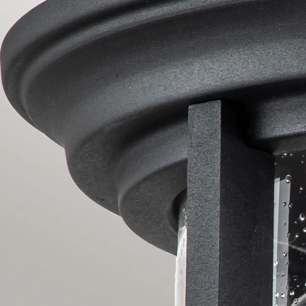 Elstead Deckenlampe außen rund Ø 33 cm Schwarz Transparent IP44* Außenleuchten Antik|Rustikale Außenleuchten