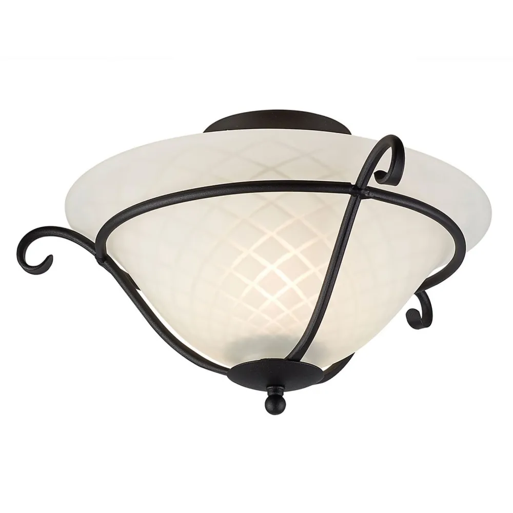 Elstead Deckenlampe AUSTEN Metall Glas Wohnzimmer Leuchte* Wohnzimmerlampen|Glaslampen