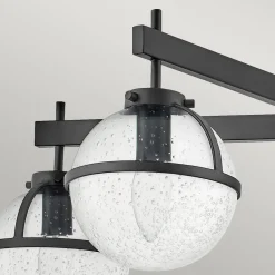 Best Elstead Deckenlampe Bad IP44 81,3 cm breit E14 Schwarz Metall Glas