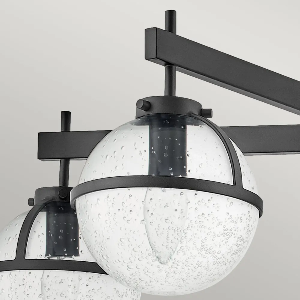 Best Elstead Deckenlampe Bad IP44 81,3 cm breit E14 Schwarz Metall Glas