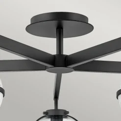 Best Elstead Deckenlampe Bad IP44 81,3 cm breit E14 Schwarz Metall Glas