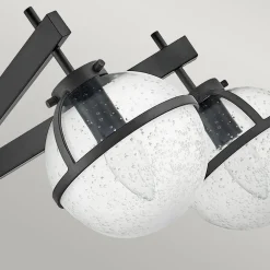 Best Elstead Deckenlampe Bad IP44 81,3 cm breit E14 Schwarz Metall Glas