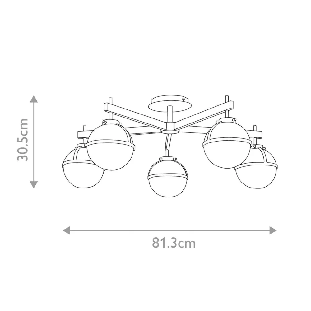 Best Elstead Deckenlampe Bad IP44 81,3 cm breit E14 Schwarz Metall Glas