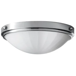Elstead Deckenlampe Bad IP44 mit LED Weiß Chrom rund flach* Deckenleuchten|Flurlampen