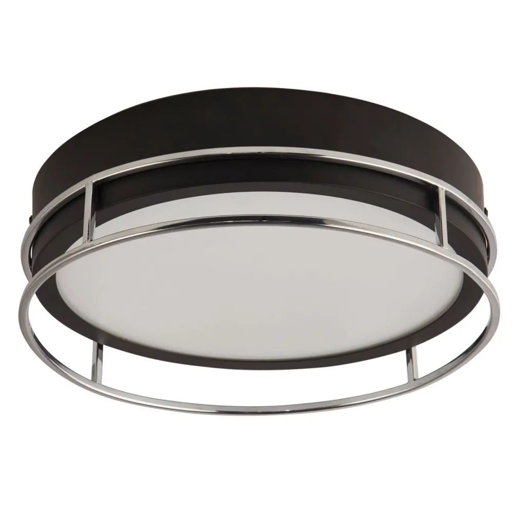 Searchlight Deckenlampe Bad IP44 2x E14 D: 30 cm Schwarz Chrom* Deckenleuchten|Bürolampen