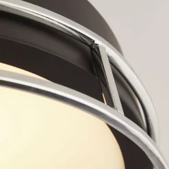 Searchlight Deckenlampe Bad IP44 2x E14 D: 30 cm Schwarz Chrom* Deckenleuchten|Bürolampen