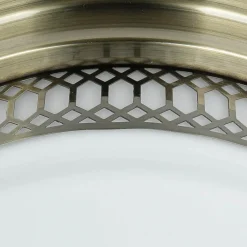 Searchlight Deckenlampe Badezimmer Ø 35 cm IP44 Messing Antik Weiß 2x E27* Glaslampen|Rustikale Lampen