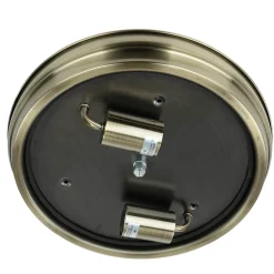 Searchlight Deckenlampe Badezimmer Ø 35 cm IP44 Messing Antik Weiß 2x E27* Glaslampen|Rustikale Lampen