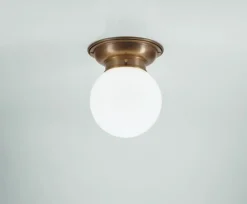 Berliner Messingleuchten Deckenlampe Berliner Messing Glaskugel E27 Ø16 cm rund* Flurlampen|Bürolampen