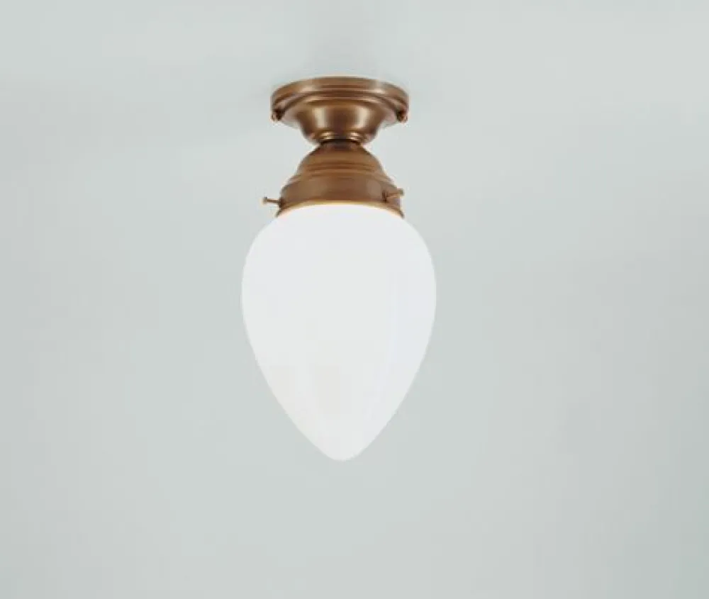 Berliner Messingleuchten Deckenlampe Berliner Messing Glas blendarm E27 B:14 cm* Flurlampen|Bürolampen