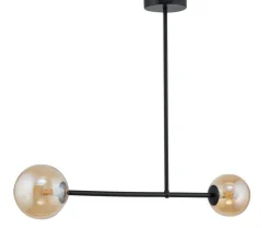 Sigma Deckenlampe Bernstein Glas Metall 2-flammig G9 blendarm* Deckenleuchten|Kugellampen