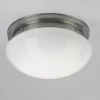 Outlet Berliner Messingleuchten Deckenlampe blendarm Messing in Nickel Glas Ø41 cm E27