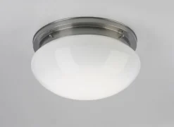 Outlet Berliner Messingleuchten Deckenlampe blendarm Messing in Nickel Glas Ø41 cm E27