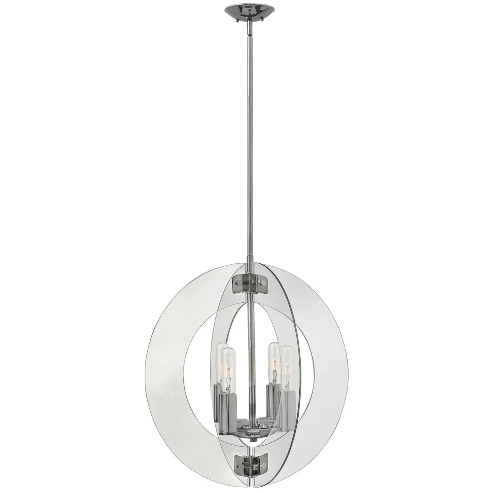 Elstead Deckenlampe Chrom Klar Metall Glas Modern BATILA* Deckenleuchten|Moderne Lampen