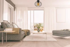 Belis Deckenlampe E27 Ø25 cm Schwarz Honig blendarm Retro* Flurlampen|Bürolampen