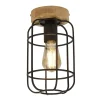 Searchlight Deckenlampe E27 Holz Metall Draht B:15 cm Industrial* Wohnzimmerlampen|Esszimmer Lampen