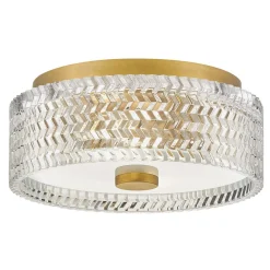 Sale Elstead Deckenlampe E27 Kristall rund D: 30,5 cm in Messing Antik