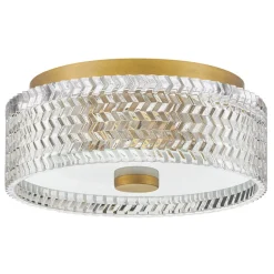 Sale Elstead Deckenlampe E27 Kristall rund D: 30,5 cm in Messing Antik