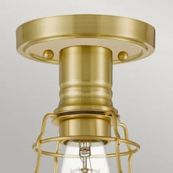 Hot Elstead Deckenlampe E27 Metall Ø 14,5 cm rund in Messing