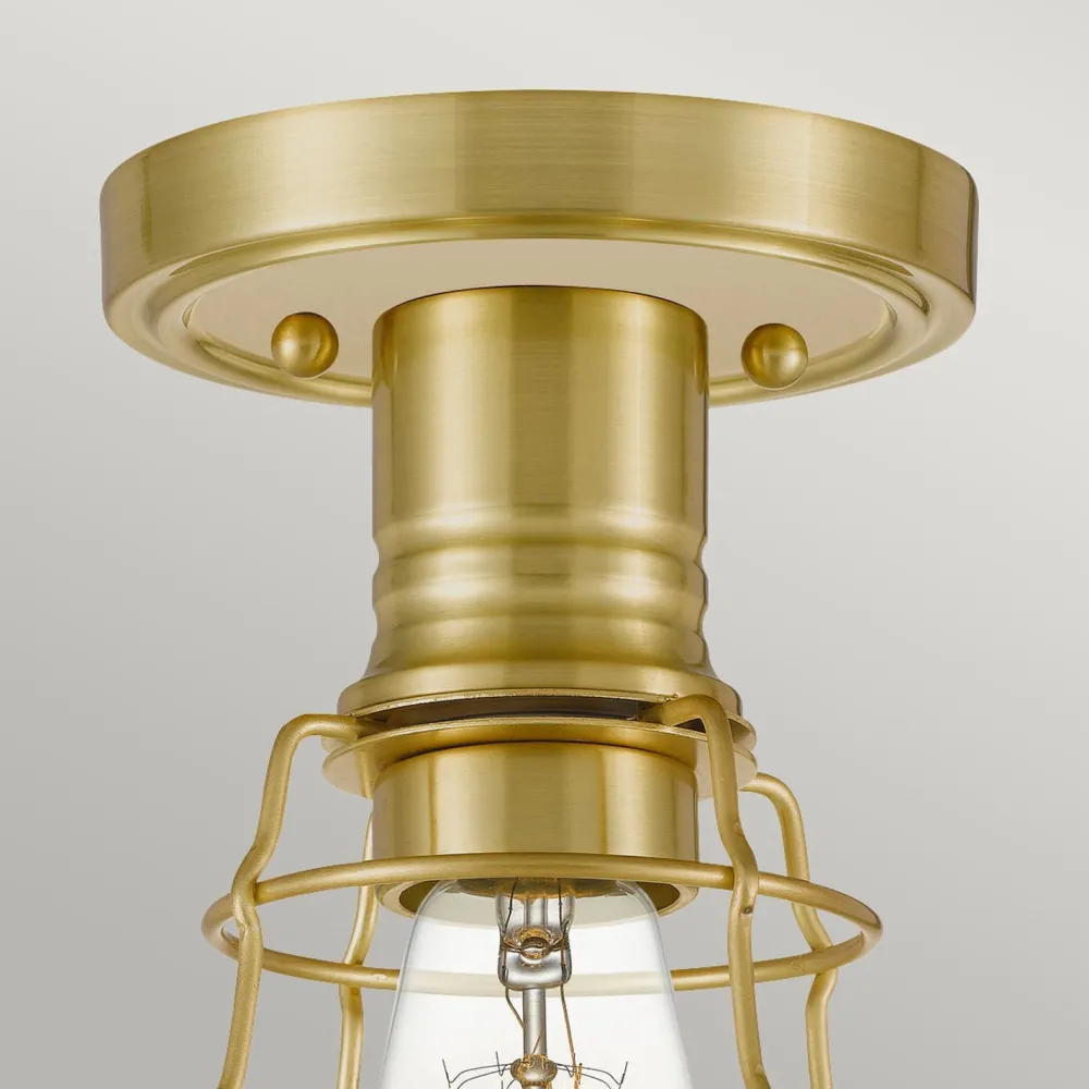 Hot Elstead Deckenlampe E27 Metall Ø 14,5 cm rund in Messing