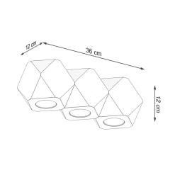 Sollux Deckenlampe 3-flammig 36 cm klein Holz GU10 wohnlich* Holzlampen|Moderne Lampen