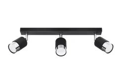 Sollux Deckenlampe 3-flammig 45 cm Schwarz Chrom schwenkbar* Deckenleuchten|Flurlampen