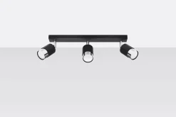 Sollux Deckenlampe 3-flammig 45 cm Schwarz Chrom schwenkbar* Deckenleuchten|Flurlampen