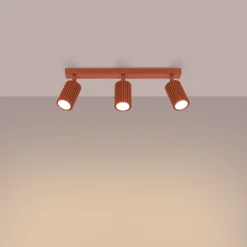 Sollux Deckenlampe 3-flammig B: 45 cm klein GU10 Rot aus Aluminium* Flurlampen|Küchenlampen