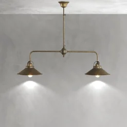 Giovanni Battista Deckenlampe 2-flammig E27 in Bronze Antik Echt-Messing* Messinglampen|Rustikale Lampen