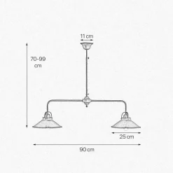 Giovanni Battista Deckenlampe 2-flammig E27 in Bronze Antik Echt-Messing* Messinglampen|Rustikale Lampen