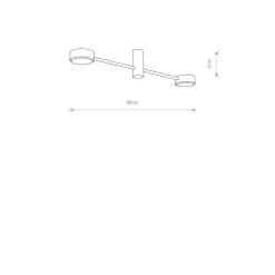 Sale Nowodvorski Deckenlampe 2-flammig GX53 Schwarz Metall Modern 68 cm lang