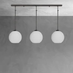 Giovanni Battista Deckenlampe 3-flammig Messing Glas höhenverstellbar E27* Deckenleuchten|Hängelampen