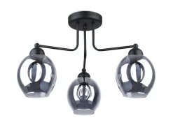 Best Sollux Deckenlampe 3-flammig Schwarz Rauchglas E27 Modern