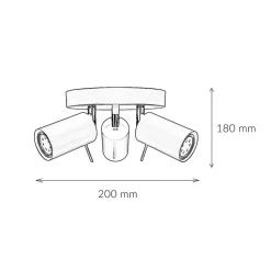 Hot Easylight Deckenlampe 3-flammig Weiß Ø 20 cm Metall verstellbar