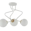 Sigma Deckenlampe 3-flammig Weiß Gold Metall Glas satiniert* Deckenleuchten|Kugellampen