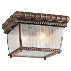 Hot Elstead Deckenlampe für außen Glas Vintage IP44 in Bronze