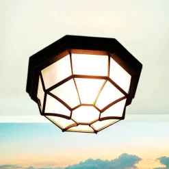 Easylight Deckenlampe für Außen Schwarz rustikal IP44 MILANO* Rustikale Lampen|Feuchtraumleuchten