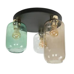 TK Lighting Deckenlampe Glas 3-flammig farbig Ø 44 cm elegant* Glaslampen|Jugendstil Lampen