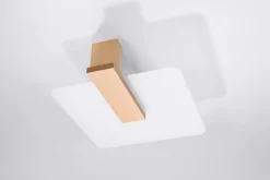 Sollux Deckenlampe Glas Holz 47,5 cm lang blendarm 2x E27* Flurlampen|Bürolampen