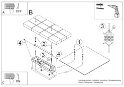 Sollux Deckenlampe Glas Holz 47,5 cm lang blendarm 2x E27* Flurlampen|Bürolampen